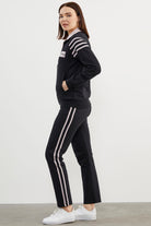 Çizgi Detaylı Dik Yaka Eşofman Takım - Siyah (7) Sementa