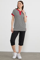 Çizgili Marine Renk Kombinli Kapri Takım - Siyah (2) Sementa