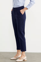 Dar Duble Paça Mevsimlik Kumaş Pantolon - Lacivert (3) Sementa