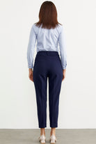 Dar Duble Paça Mevsimlik Kumaş Pantolon - Lacivert (5) Sementa