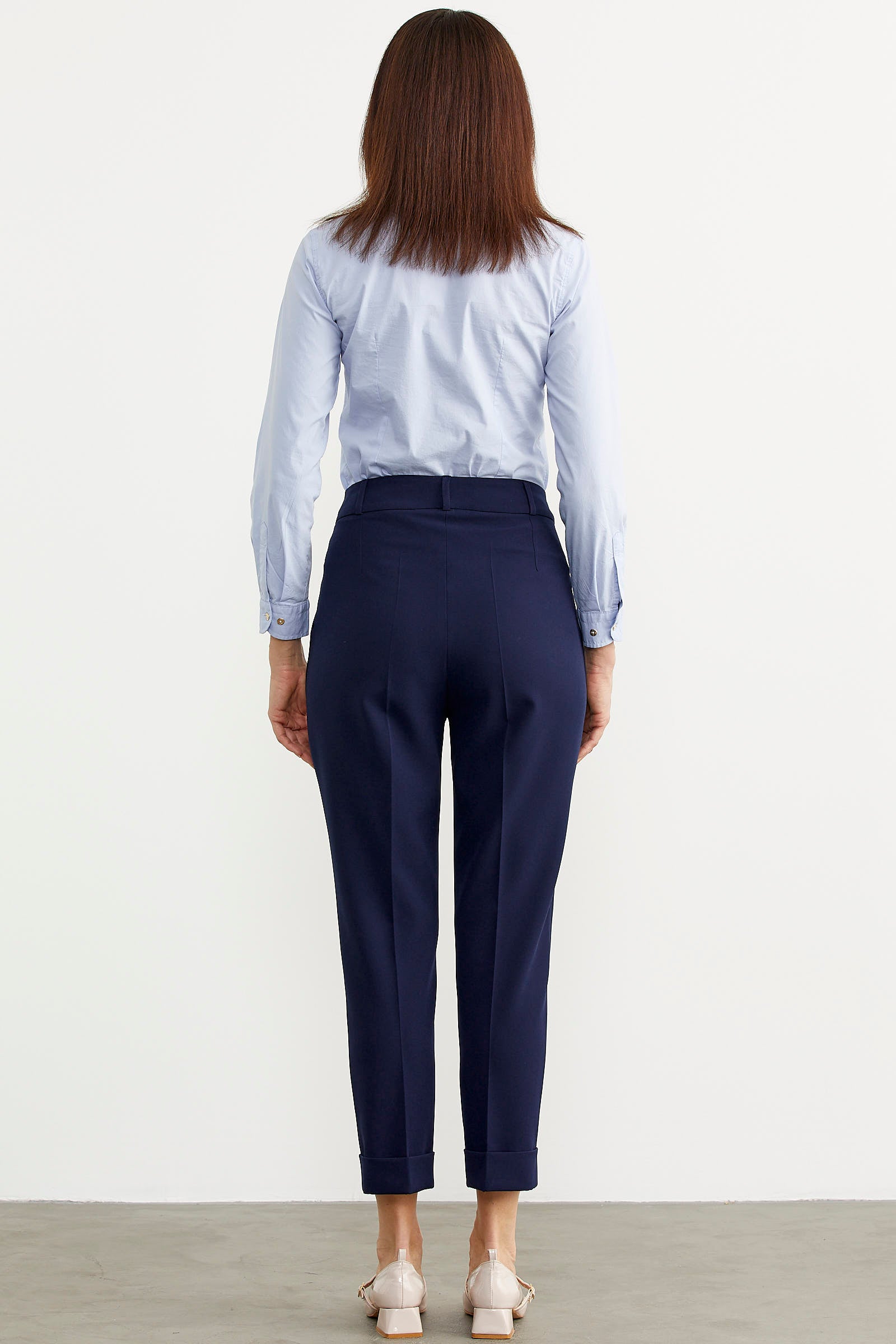 Dar Duble Paça Mevsimlik Kumaş Pantolon - Lacivert (5) Sementa