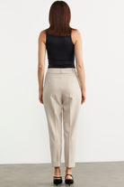 Dar Duble Paça Mevsimlik Kumaş Pantolon - Taş (5) Sementa