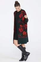 Desenli Triko Kadın Ceket - Siyah (3) Sementa