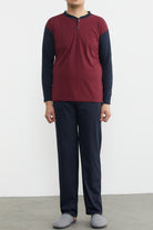 Desenli Yazlık Pijama Takım - Bordo (1) Sementa