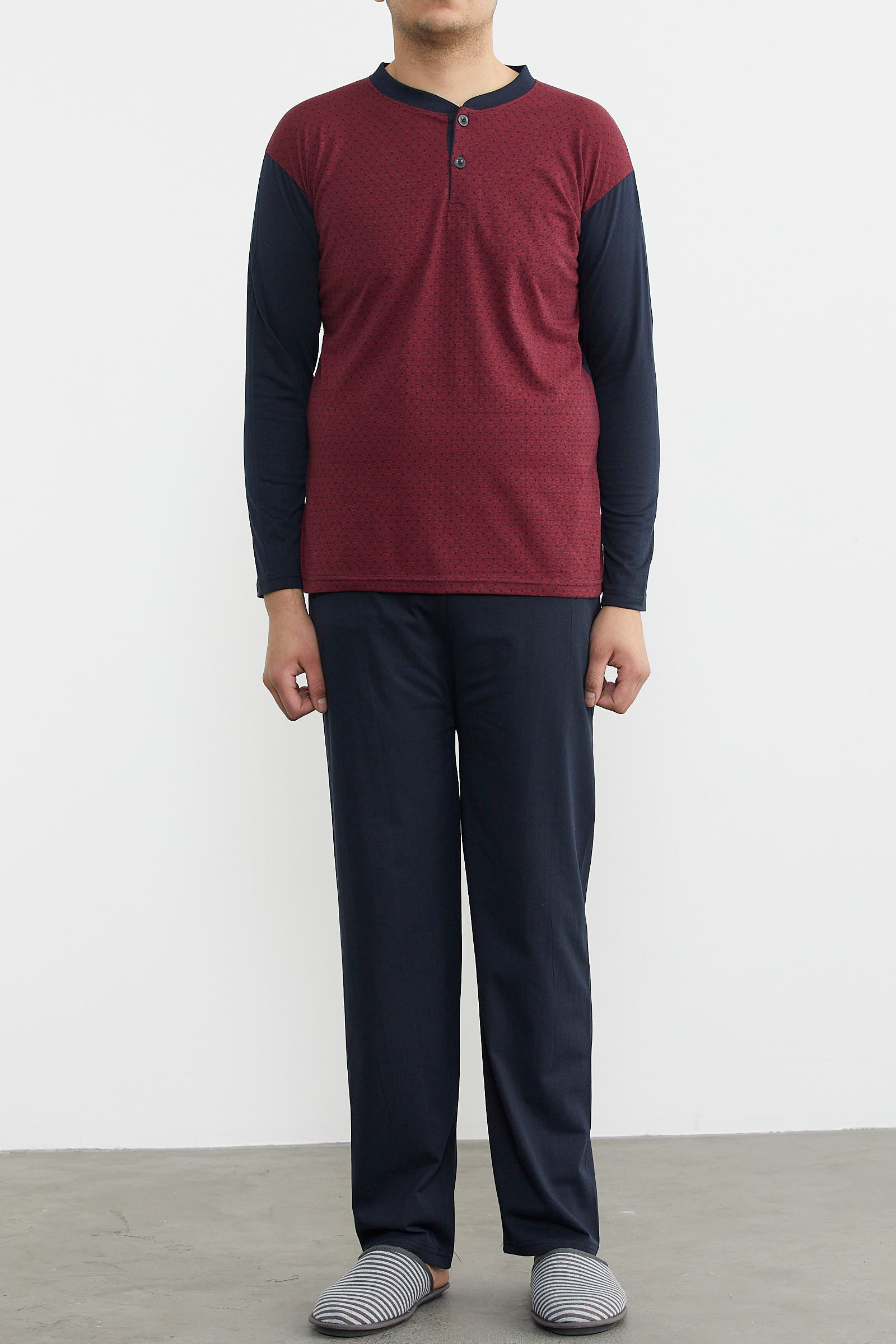 Desenli Yazlık Pijama Takım - Bordo (1) Sementa