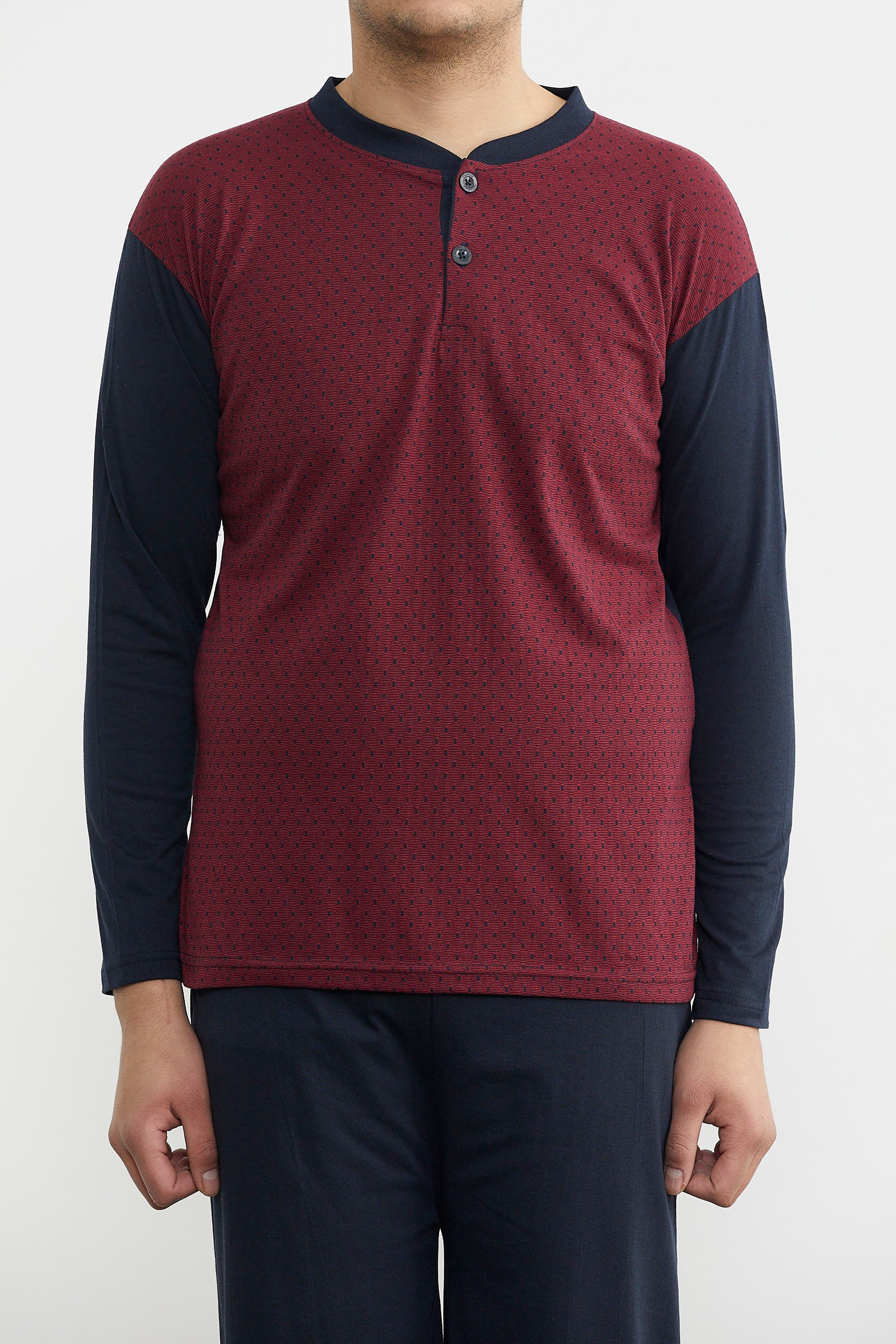 Desenli Yazlık Pijama Takım - Bordo (2) Sementa