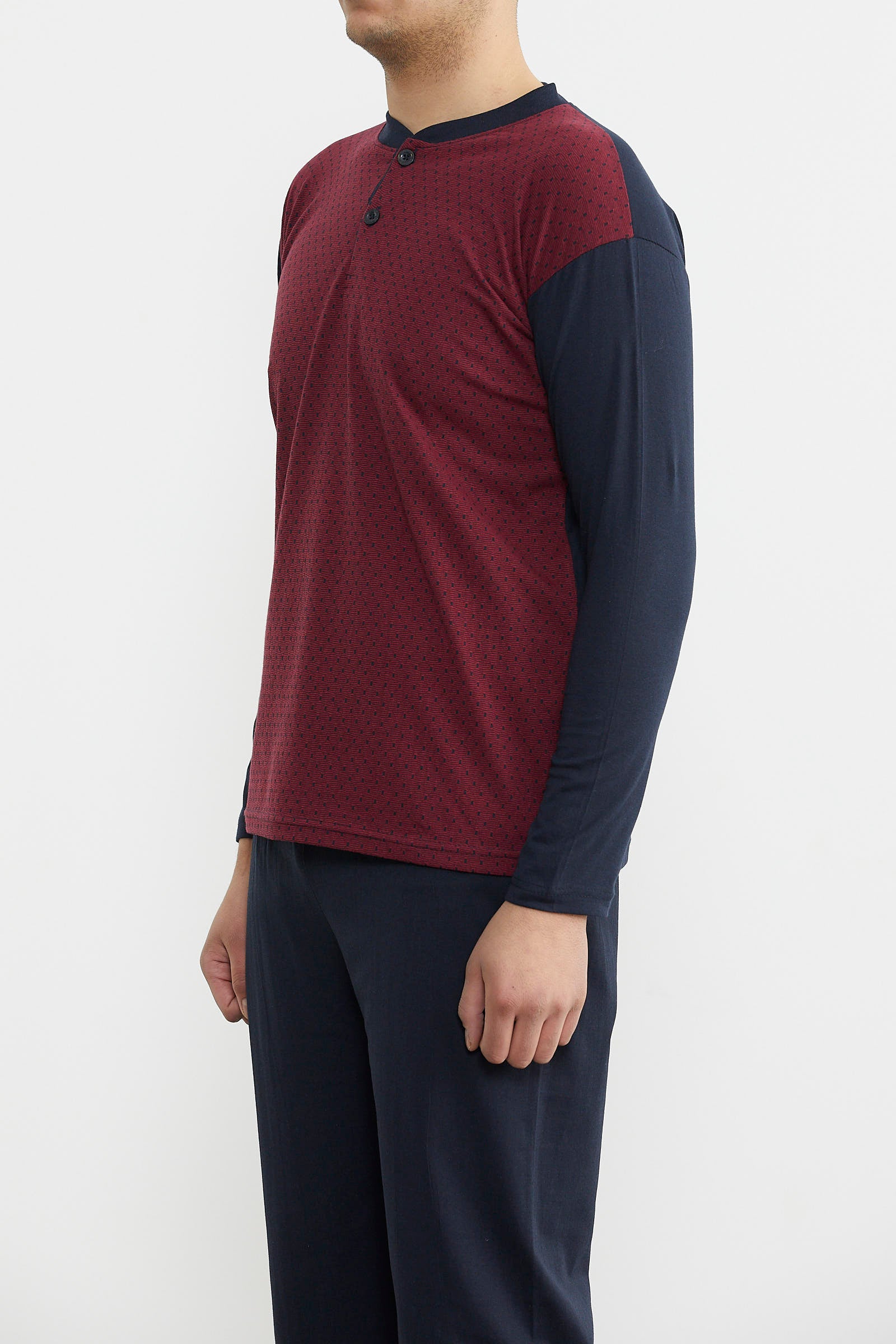 Desenli Yazlık Pijama Takım - Bordo (3) Sementa