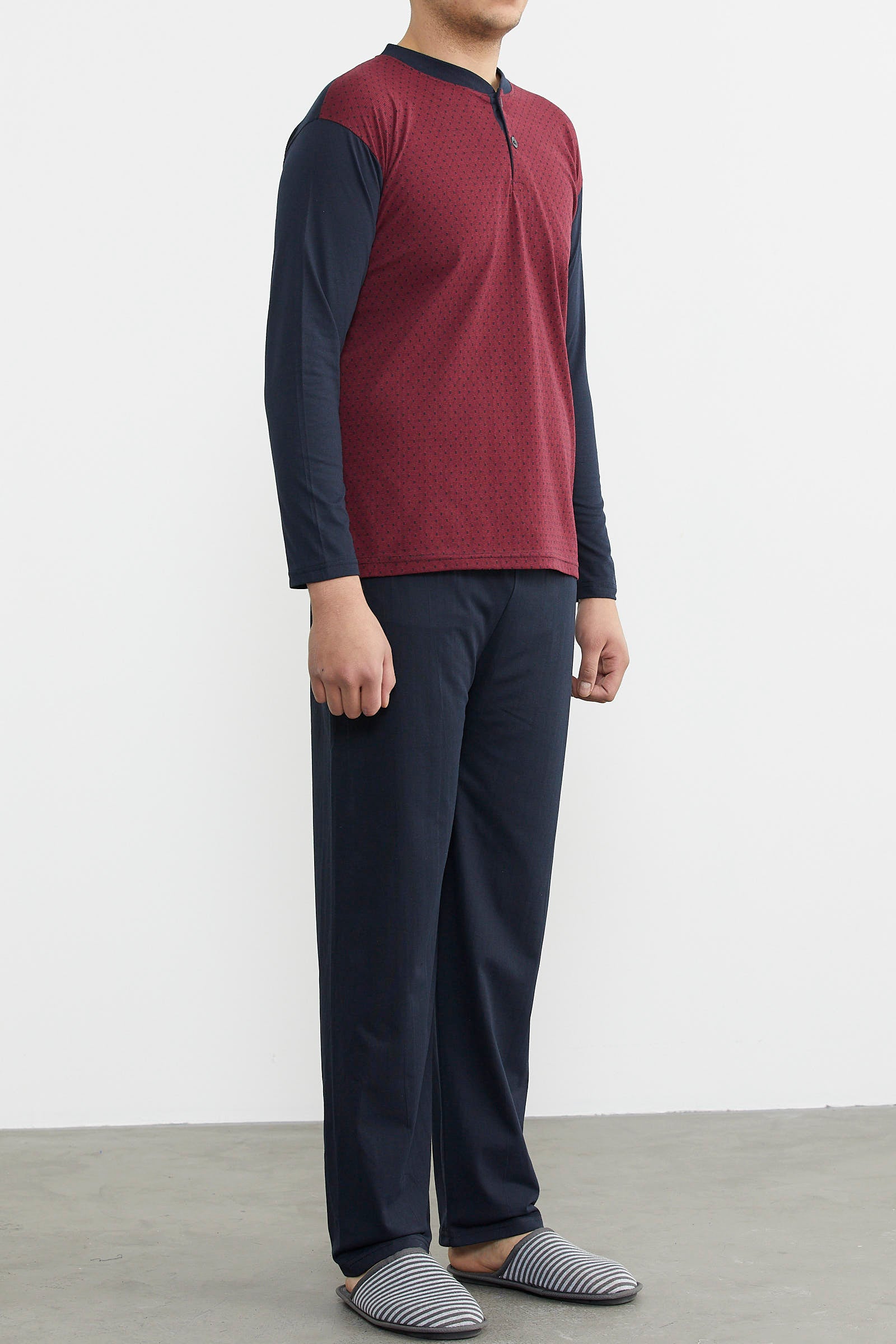 Desenli Yazlık Pijama Takım - Bordo (4) Sementa