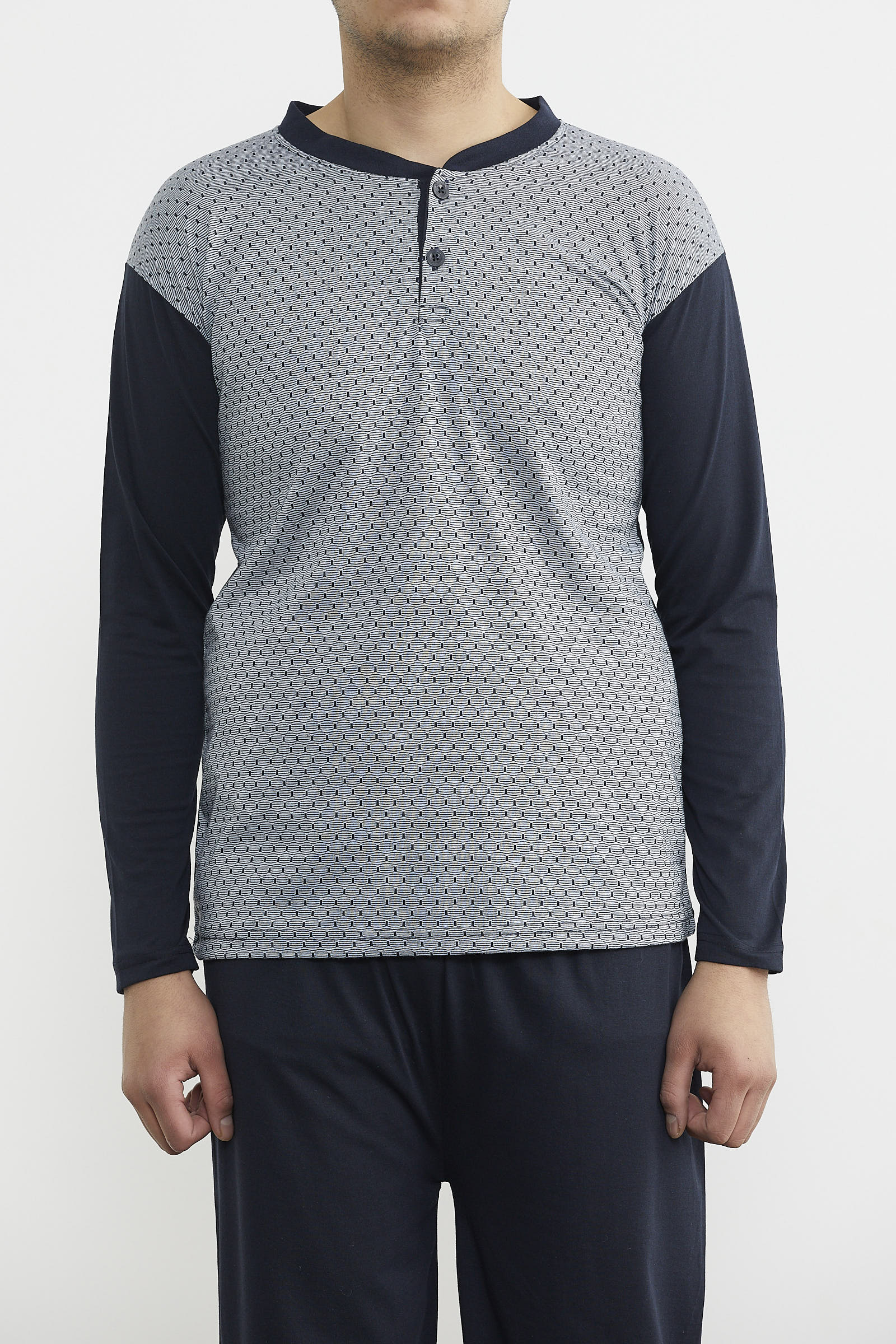 Desenli Yazlık Pijama Takım - Gri (2) Sementa