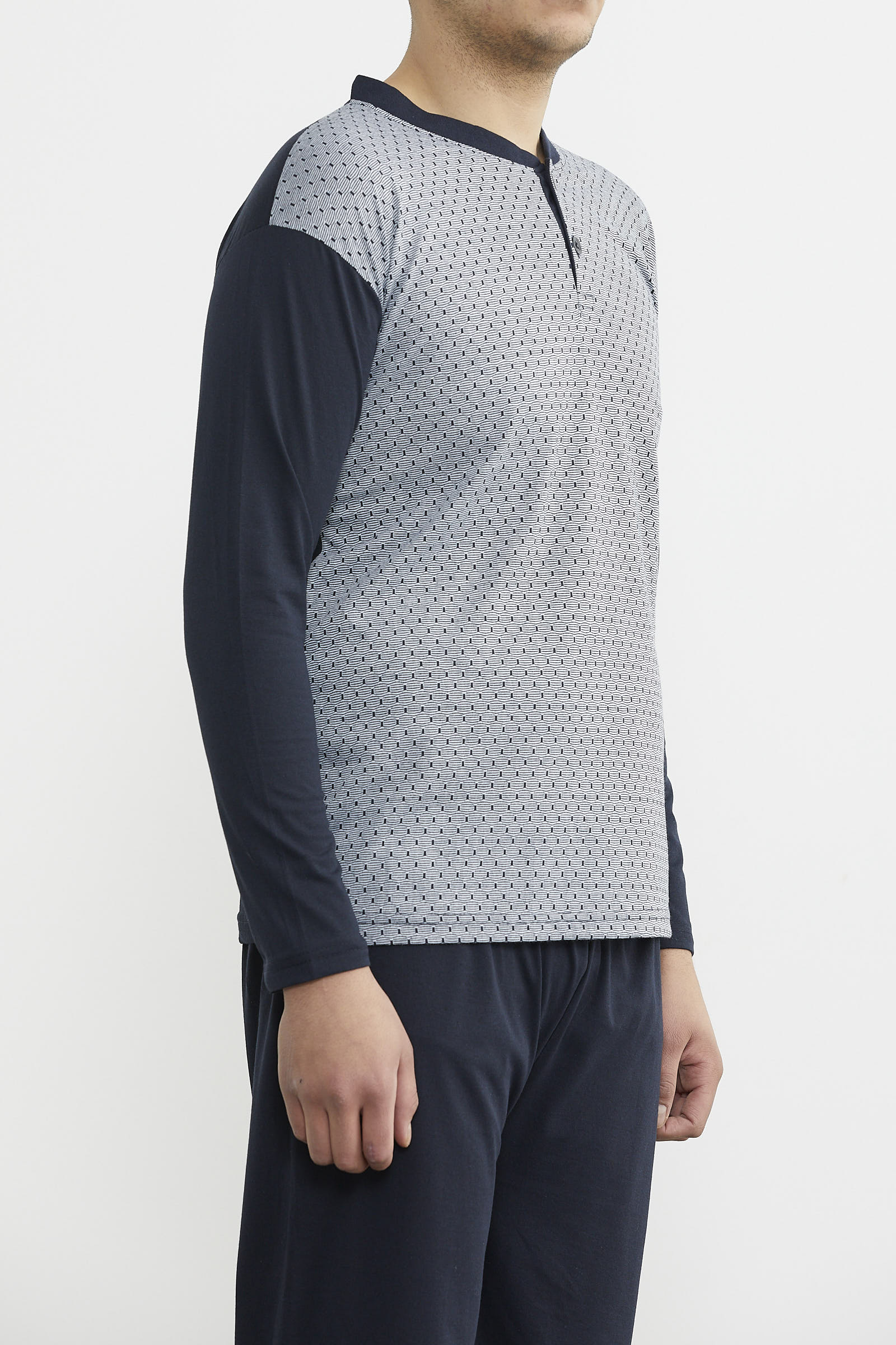 Desenli Yazlık Pijama Takım - Gri (5) Sementa