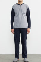 Desenli Yazlık Pijama Takım - Gri (1) Sementa