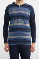 Desenli Yazlık Pijama Takım - Indigo (2) Sementa