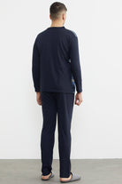 Desenli Yazlık Pijama Takım - Indigo (5) Sementa