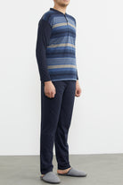 Desenli Yazlık Pijama Takım - Indigo (4) Sementa