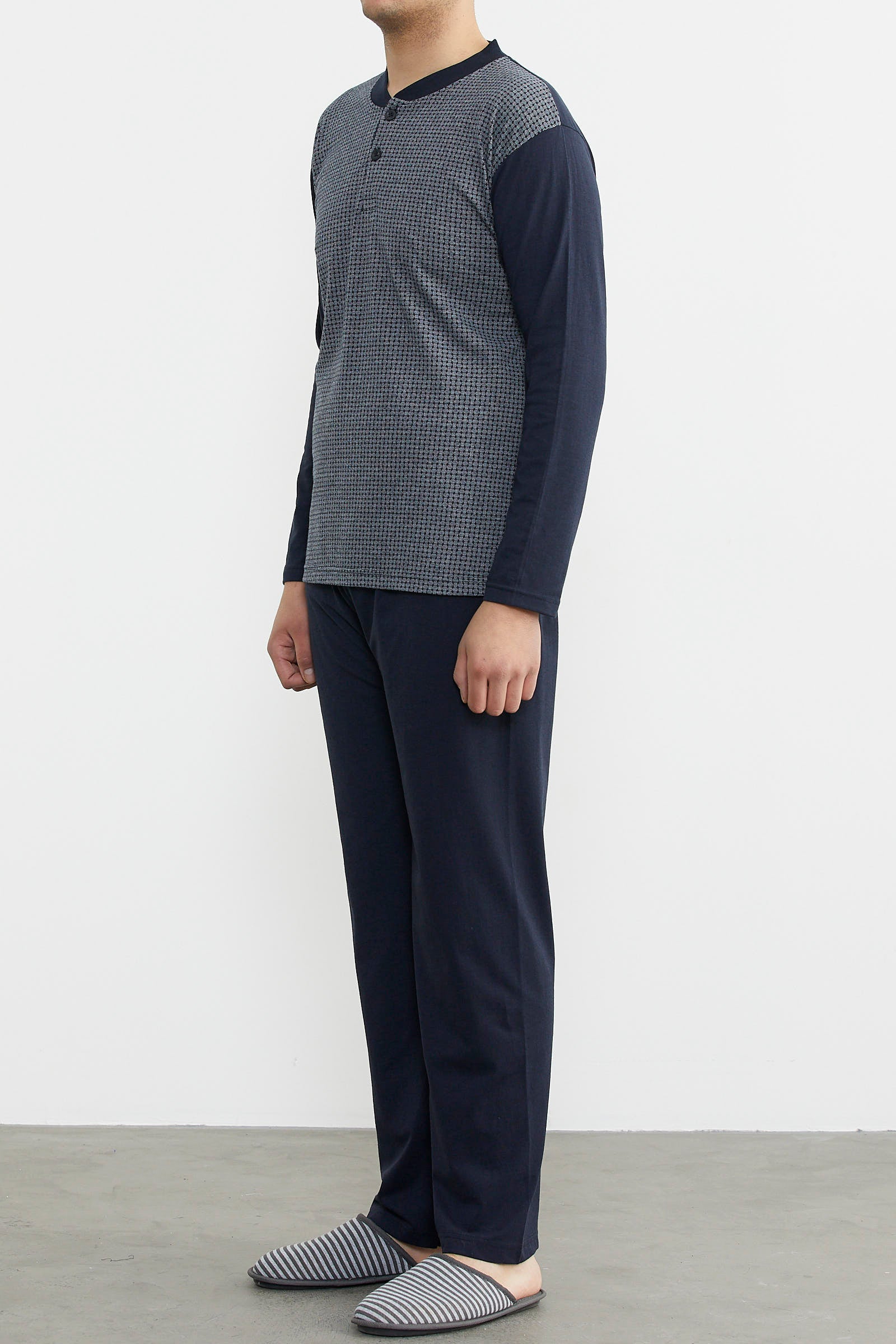 Desenli Yazlık Pijama Takım - Lacivert (2) Sementa