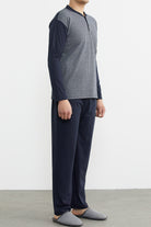 Desenli Yazlık Pijama Takım - Lacivert (4) Sementa