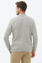 Dik Yaka Fermuarlı Triko Kazak - Sütlü Kahve (4) Sementa