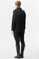 Dik Yaka Zımbalı Önü Kapitone Triko Ceket - Siyah (6) Sementa