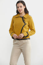 Düğme Detaylı Triko Ceket - Güneş - Kahverengi (4) Sementa