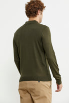 Erkek Polo Yaka Triko Kazak - Yeşil - Sementa