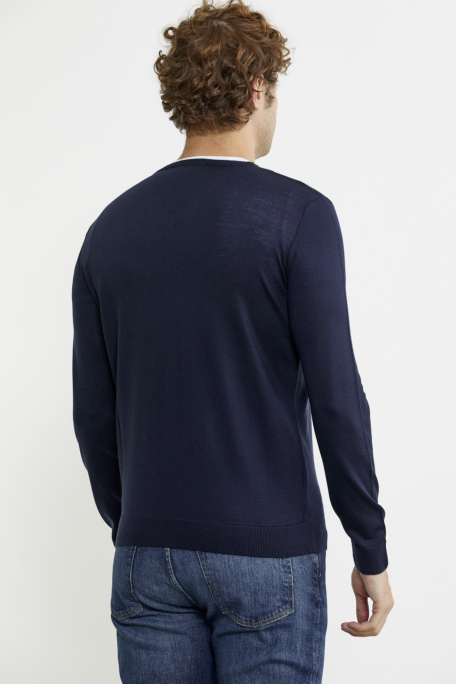 Men's V Neck Basic Knitwear Sweater - Navy Blue – SEMENTA