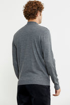 Erkek Yarım Boğazlı Triko Kazak - Füme - Sementa