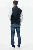 Fermuarlı Dik Yakalı Triko Yelek - Lacivert (4) Sementa