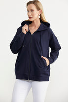 Fermuarlı Oversize Sweat - Lacivert (5) Sementa