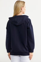 Fermuarlı Oversize Sweat - Lacivert (6) Sementa