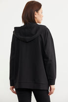 Fermuarlı Oversize Sweat - Siyah (5) Sementa