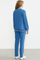 Fermuarlı Triko Kombinli Eşofman Takım - Saks - Sementa