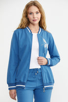 Fermuarlı Triko Kombinli Eşofman Takım - Saks - Sementa