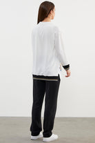 Geniş Beden Baskı Detaylı Krep Takım - Siyah (6) Sementa