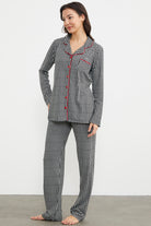 Gömlek Model Kareli Pijama Takım - Siyah (6) Sementa