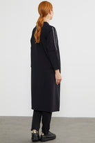 Hakim Yaka Fermuarlı Rahat Kalıp Kap - Siyah (6) Sementa