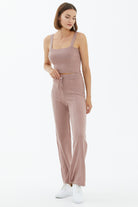 İçi Croplu Üçlü Triko Takım - Pudra (4) Sementa