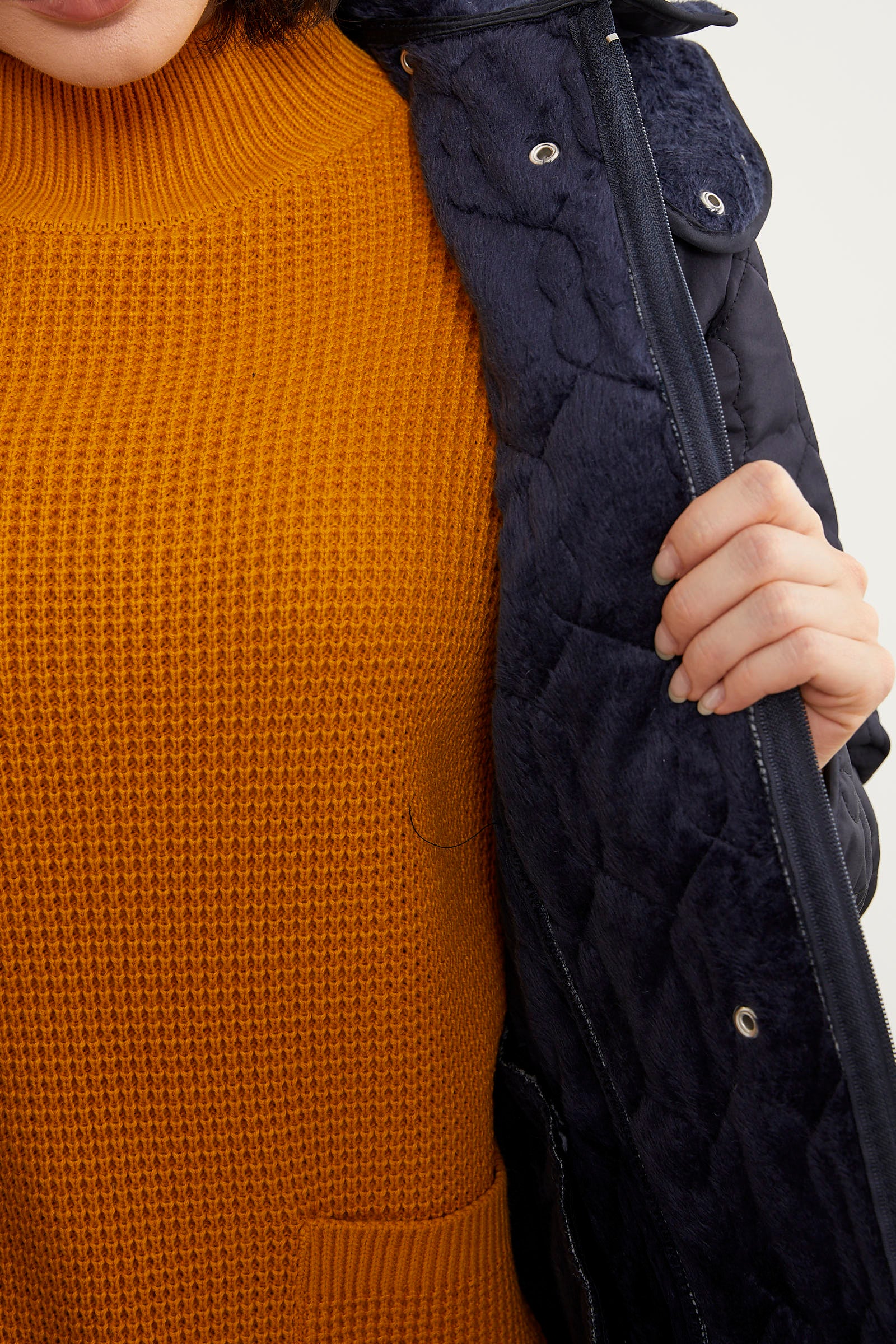 İçi Tamamen Pelüş Kapitone Kaban - Lacivert (6) Sementa