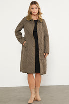 İçi Tamamen Pelüş Kapitone Uzun Kaban - Haki (1) Sementa