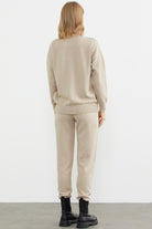 Jogger Pantolonlu Baskılı Triko Takım - Bej (6) Sementa