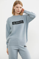 Jogger Pantolonlu Baskılı Triko Takım - Mavi (3) Sementa