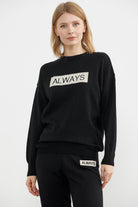 Jogger Pantolonlu Baskılı Triko Takım - Siyah (2) Sementa