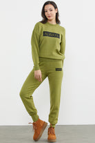 Jogger Pantolonlu Baskılı Triko Takım - Yeşil (5) Sementa