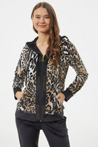 Kadife Leopar Desenli Eşofman Takım - Kahve (3) Sementa