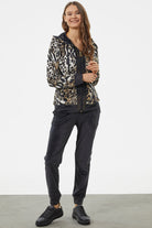 Kadife Leopar Desenli Eşofman Takım - Kahve (5) Sementa