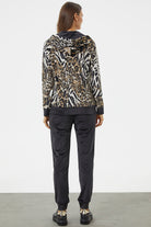 Kadife Leopar Desenli Eşofman Takım - Kahve (6) Sementa