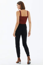 Kadın Cepli Triko Pantolon - Siyah (4) Sementa