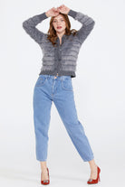 Kadın Triko Ceket - Gri (2) Sementa