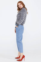 Kadın Triko Ceket - Gri (4) Sementa