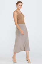 Kadın Triko Etek - Vizon (3) Sementa