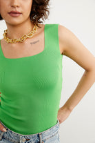 Kalın Askılı Basic Triko Atlet - Fıstık Yeşili (4) Sementa